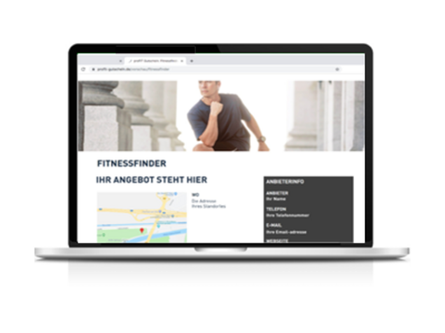 Laptop-FitnessFinder-Gesundheitsanbieter-Anzeige